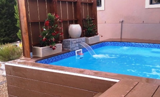 Semi Above with spout and Fibre cement decking